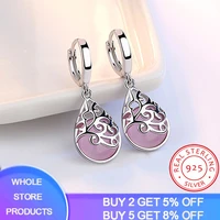 yanhui fashion s925 silver color earrings trendy moonlight opal flower totem drop earrings for women temperamental gift
