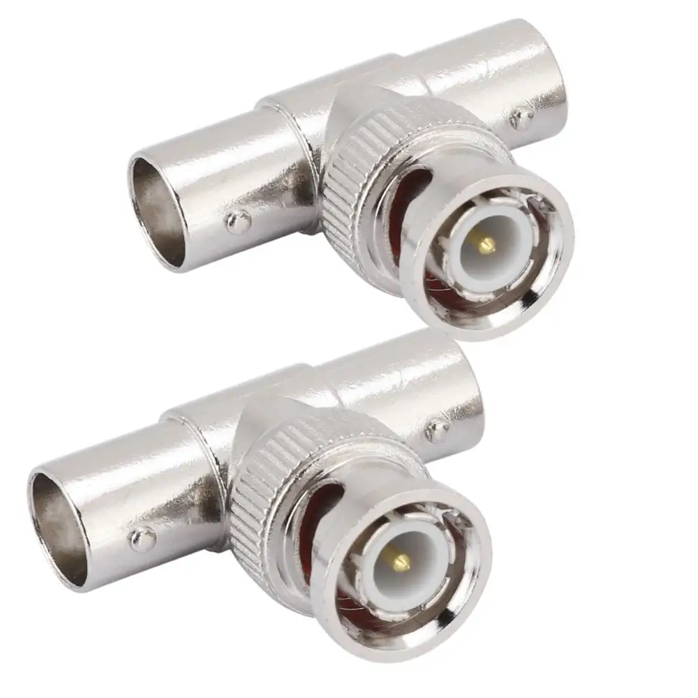 Разъем BNC переходник с двумя штекерами и одним гнездом для систем