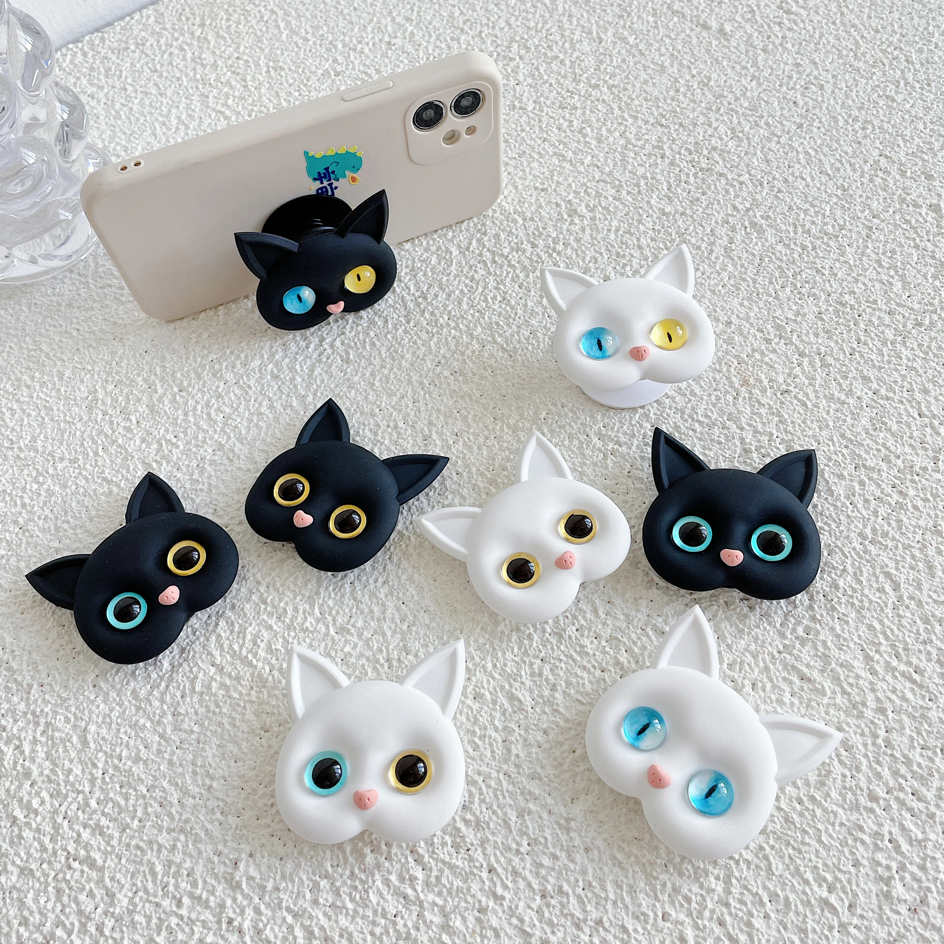 

Expanding Stand Grip Holder For iPhone 12 Pro Max Cute Kitty Cat Meow Cartoon Cell Phone desk Holder for Xiaomi Samsung Sockets