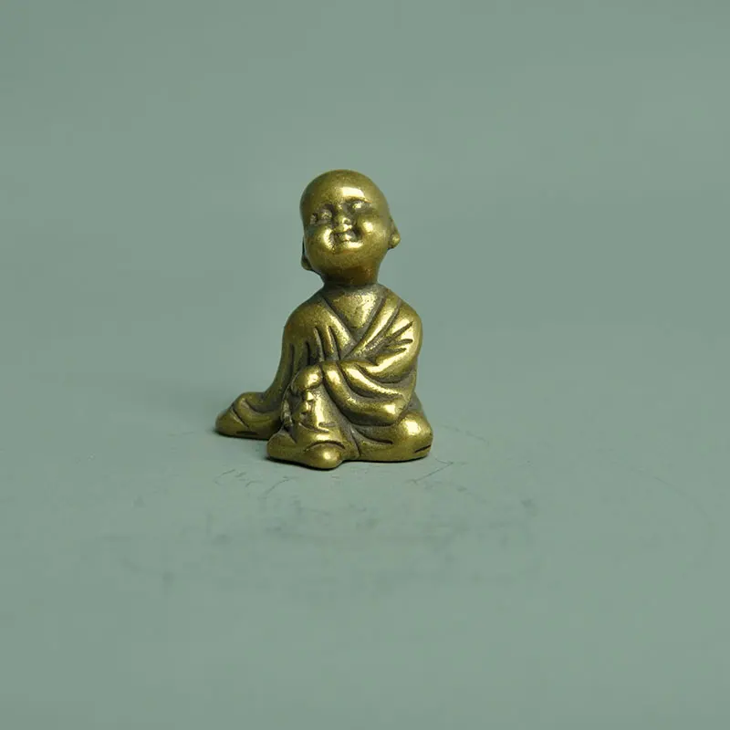 Китайская коллекция фэн-шуй бронзовый монах маленькое искусственное украшение