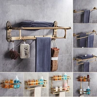 Aluminum Bathroom Accessories Antique Brushed Towel Ring Toilet Paper Holder Cup Holder Robe Hook Bathroom Hardware Shelves