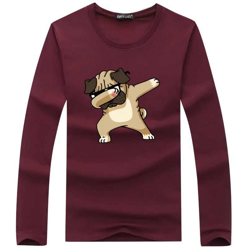 Мужская хлопковая футболка с длинным рукавом модная хипстерская Футболка