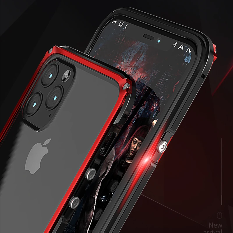 Роскошный металлический корпус для iPhone 11 Pro Max чехол механический Алюминиевый металлический бампер и акриловый чехол для iPhone 11 Pro/Max задняя крышка