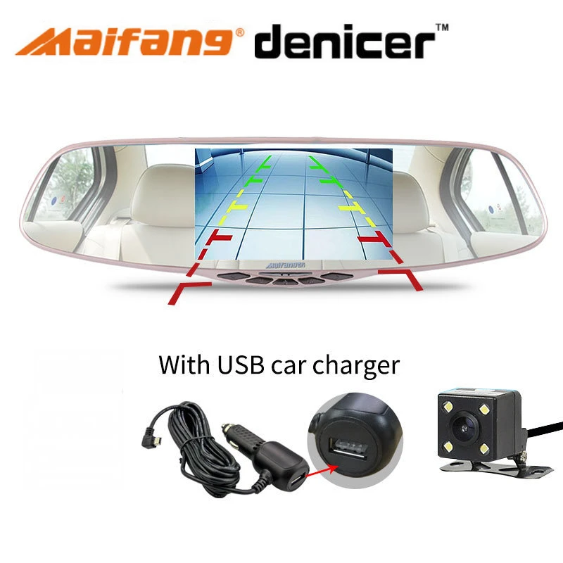 

5" Dual Camera Rearview Mirror FHD 1080P 30Fps Rear View Camera 170 Degree Dash Camera G Sensor Car Camcorder Dvr Mirror