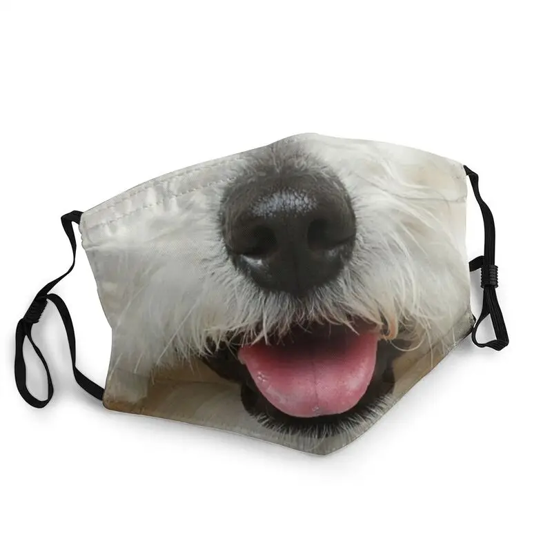 

Kawaii Bichon Frise Puppy Mask Non-Disposable Face Mask Pet Dog Anti Haze Dustproof Protection Cover Respirator Mouth Muffle
