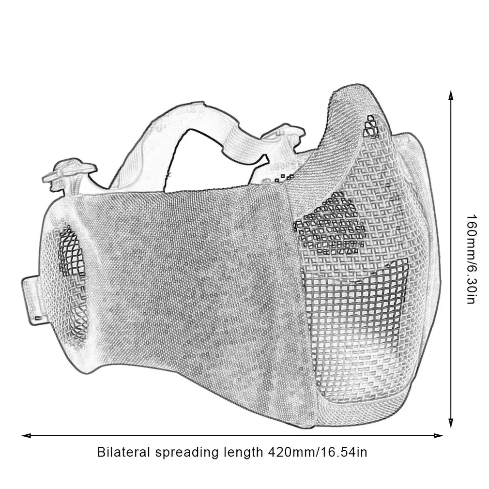 

transparent shield mask Tactical Half Face Protective Ear Protection Military Paintball Hunting Airsoft