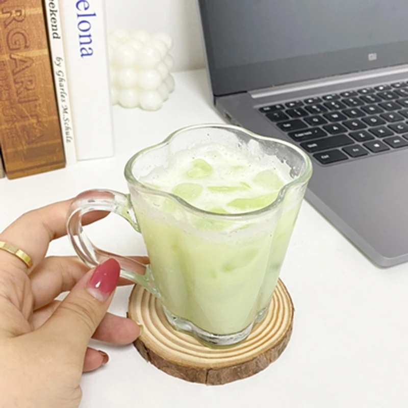 Новинка 200 мл прозрачная стеклянная кофейная чашка с четырьмя листьями клевера