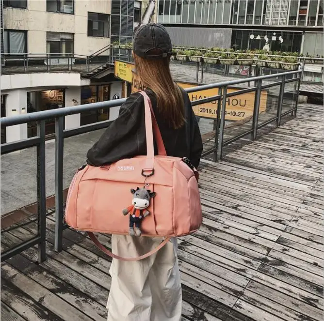 

Large sports travel bag for men, portable for women on business, large capacity, simple luggage bag, waterproof fitness bag, dam