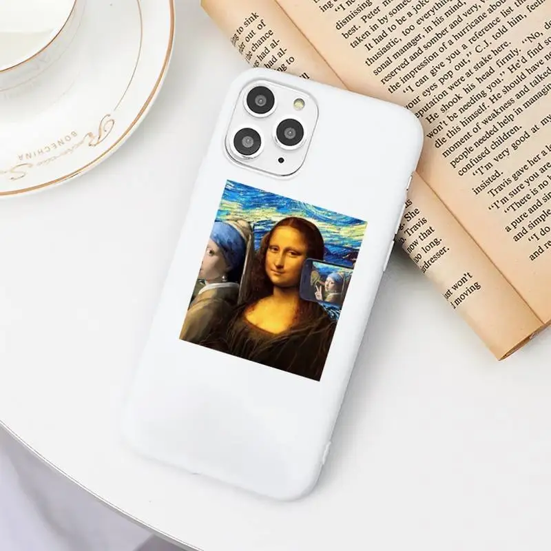 

Cartoon Statue Abstract Art Phone Case Candy Color for iPhone 11 12 mini pro XS MAX 8 7 6 6S Plus X SE 2020 XR