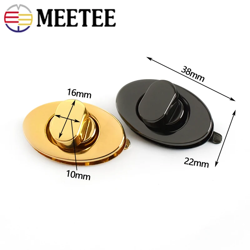 Meetee 2/4 шт. 38x22 мм металлическая сумочка поворотные замки пряжки для сумки