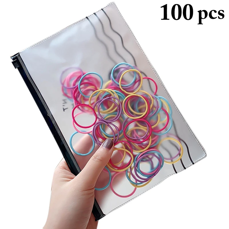

100PCS Hair Ties For Kids Elastic Simple NoCrease Soft Hair Bands For Women Ponytail Holder Headwear Accessories bandeau cheveux