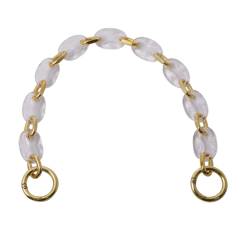 

Ремешок для сумки 48 см, 1 шт., золотой портативный металлический наплечный ремень из акриловой смолы, декоративные ручки для женских сумок, а...