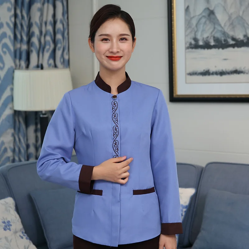 

Униформа с длинным рукавом для уборки отеля, индивидуальная униформа для уборки комнат в отеле