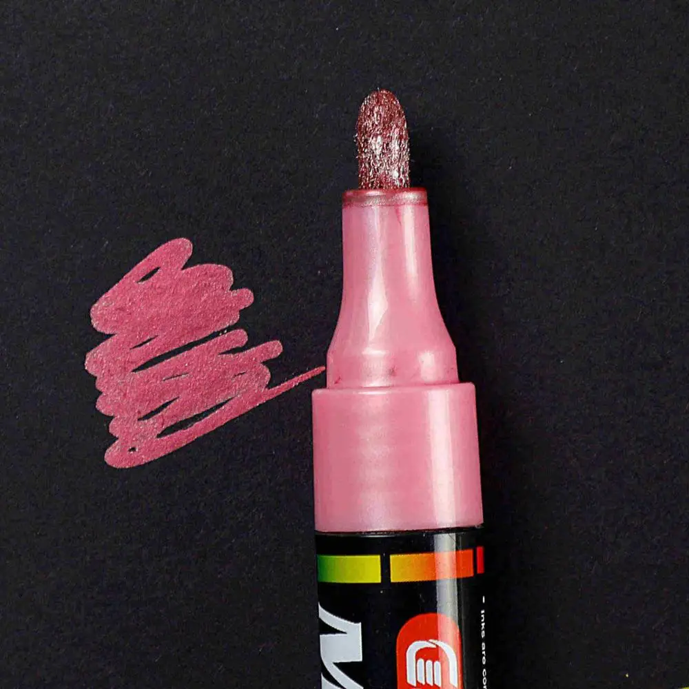 Pink 1 шт. на масляной основе Краски металлические маркеры Шарпи 3,0 мм цвета: золотистый, серебристый Керамика стекло ROCK фарфоровая кружка дерево Ткань Холст Краски Инж - Цвет: Pink