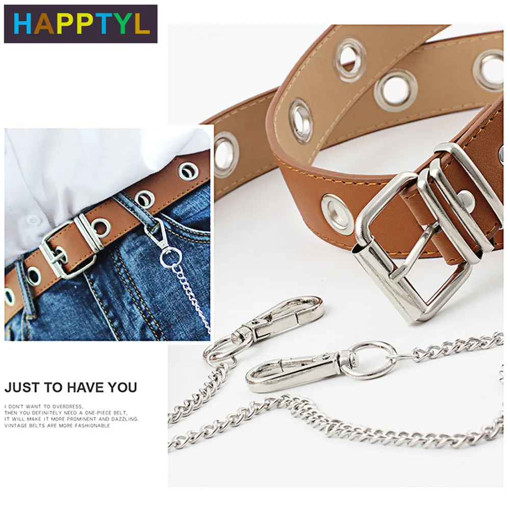 HAPPTYL 1 шт. ремни из искусственной кожи с дырками на талии для девушек и женщин