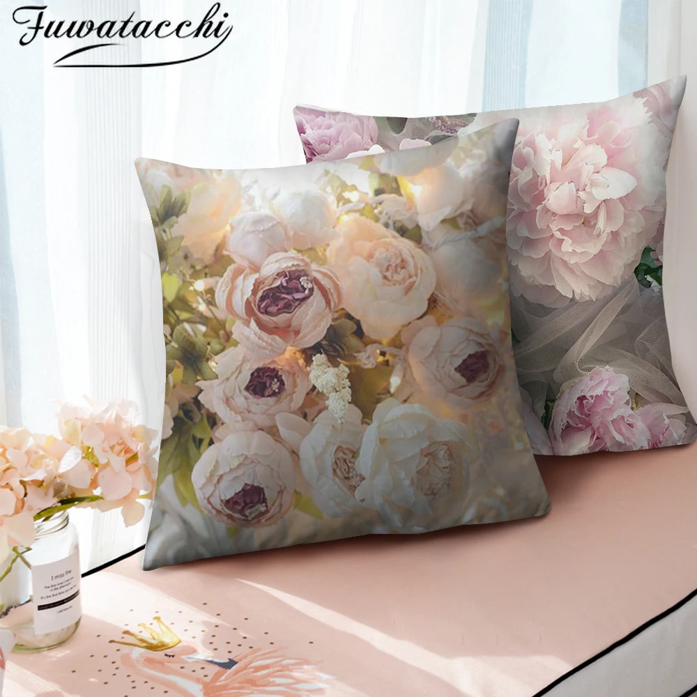 

Fuwatacchi Plant Cushion Covers Flower Pattern Pillow Cases Cotton for Bedroom Sofa and Chair Decor Pillow Covers Funda Cojin