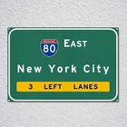 Новый жестяной знак для путешествий по автомагистрали Нью-Йорка, востока, Нью-Йорка, I-80
