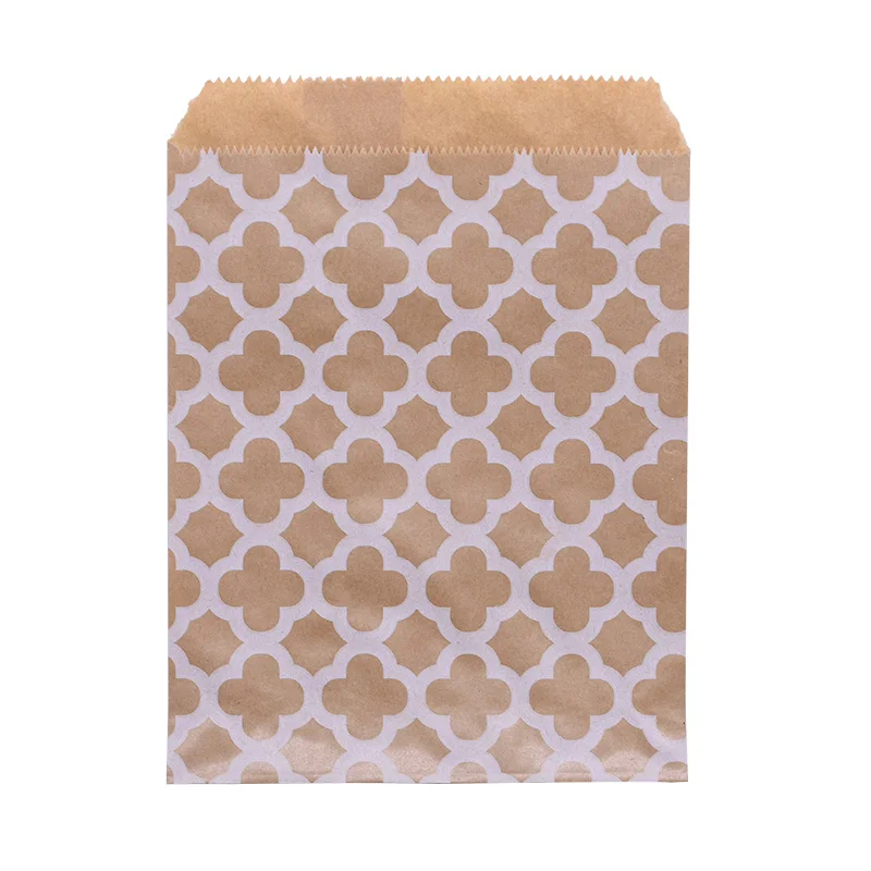B03 25pcs Kraft Paper Bags Treat Candy Bag Chevron Polka Dot Bags for Wedding Birthday Xmas New Year Party Favors Supplies Gift Bags - Цвет: B03