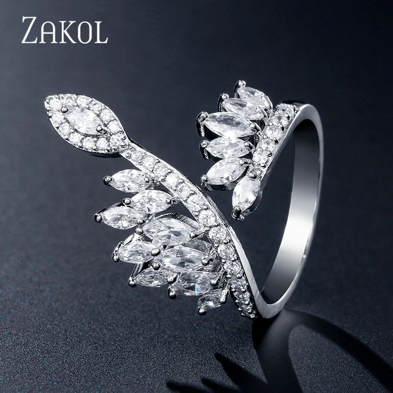 ZAKOL Модные женские ювелирные изделия кубический циркон крылья бабочки