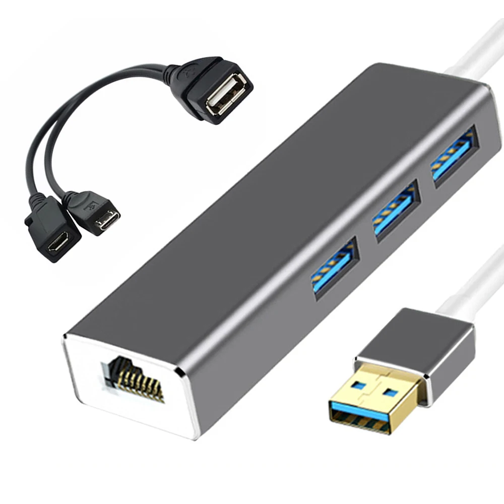 USB Ethernet USB 3,0 2,0 к RJ45 концентратор для огня ТВ 3 Стик 2 Android ТВ приставка Ethernet адаптер Сетевая карта USB Lan