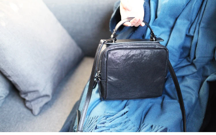 Маленькая женская сумка из натуральной воловьей кожи дизайнерский винтажный