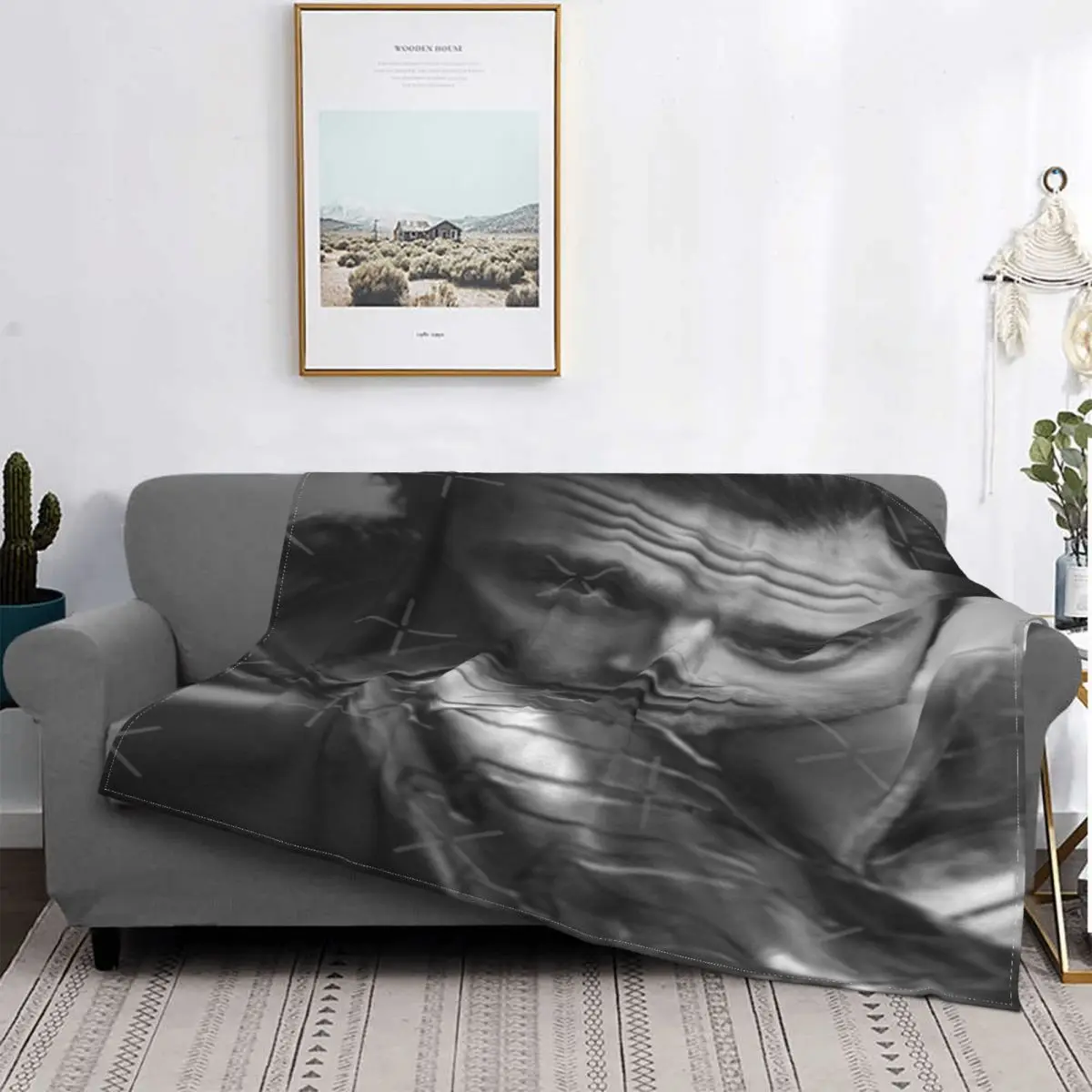 

Manta de aspecto de James, colcha de cama a cuadros, cubierta de playa de lino, manta de muselina, ropa de cama y fundas