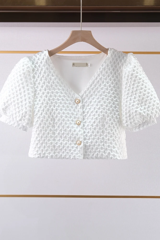 

VANOVICH Korean Style Women Shirts 2021 Summer New Cardigan Wild Ladies Shirts Solid Color Cotton Women Clothing Fashion