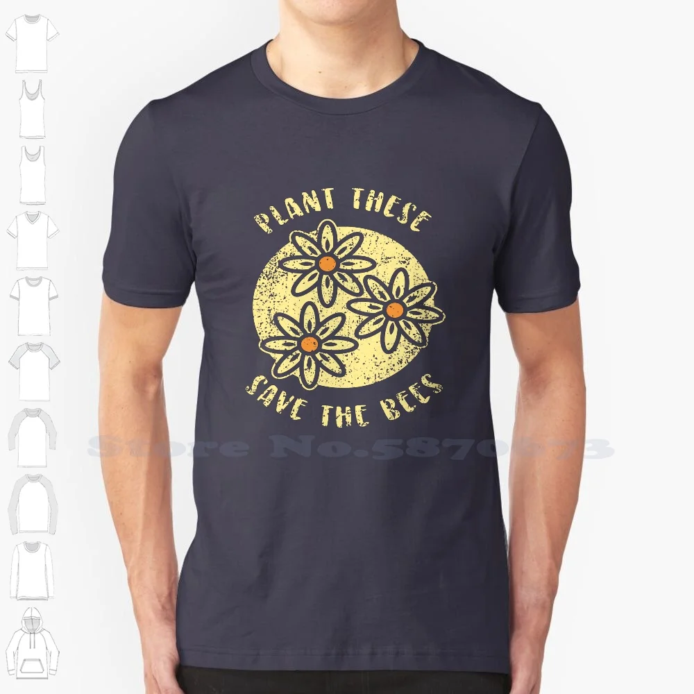 

Bee Lover "Plant These Save The Bees" Plant More Trees Clean The Seas T-Shirt Design Cool Design Trendy T-Shirt Tee Seas Bees