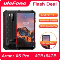 ulefone armor x5 pro android 11 rugged waterproof smartphone 4gb64gb cell phone nfc 4g lte mobile phone