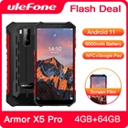 Смартфон Ulefone Armor X5 Pro защищенный, Android 11, 4 Гб + 64 ГБ, NFC, 4G LTE, мобильный телефон