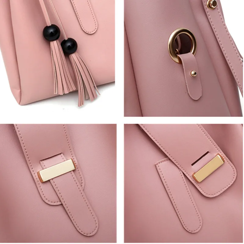 

Fashion PU Shoulder Bag 3 Pieces Set Women's Crossbody Baguette Female Handbags