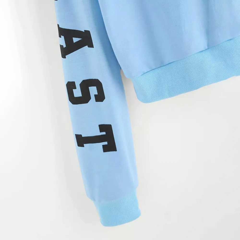 

Woman Sweatshirts Streetwear Fashion Hoodies Autumn Sweatshirt Long Sleeve Hoodie Letters Hooded Pullover Tops Sudadera Mujer