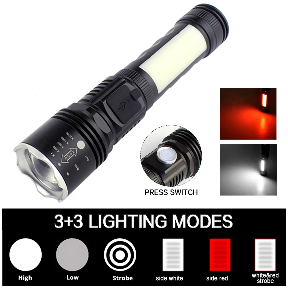 Супер яркий светодиодный перезаряжаемый Магнитный флэш-светильник с COB рабочий