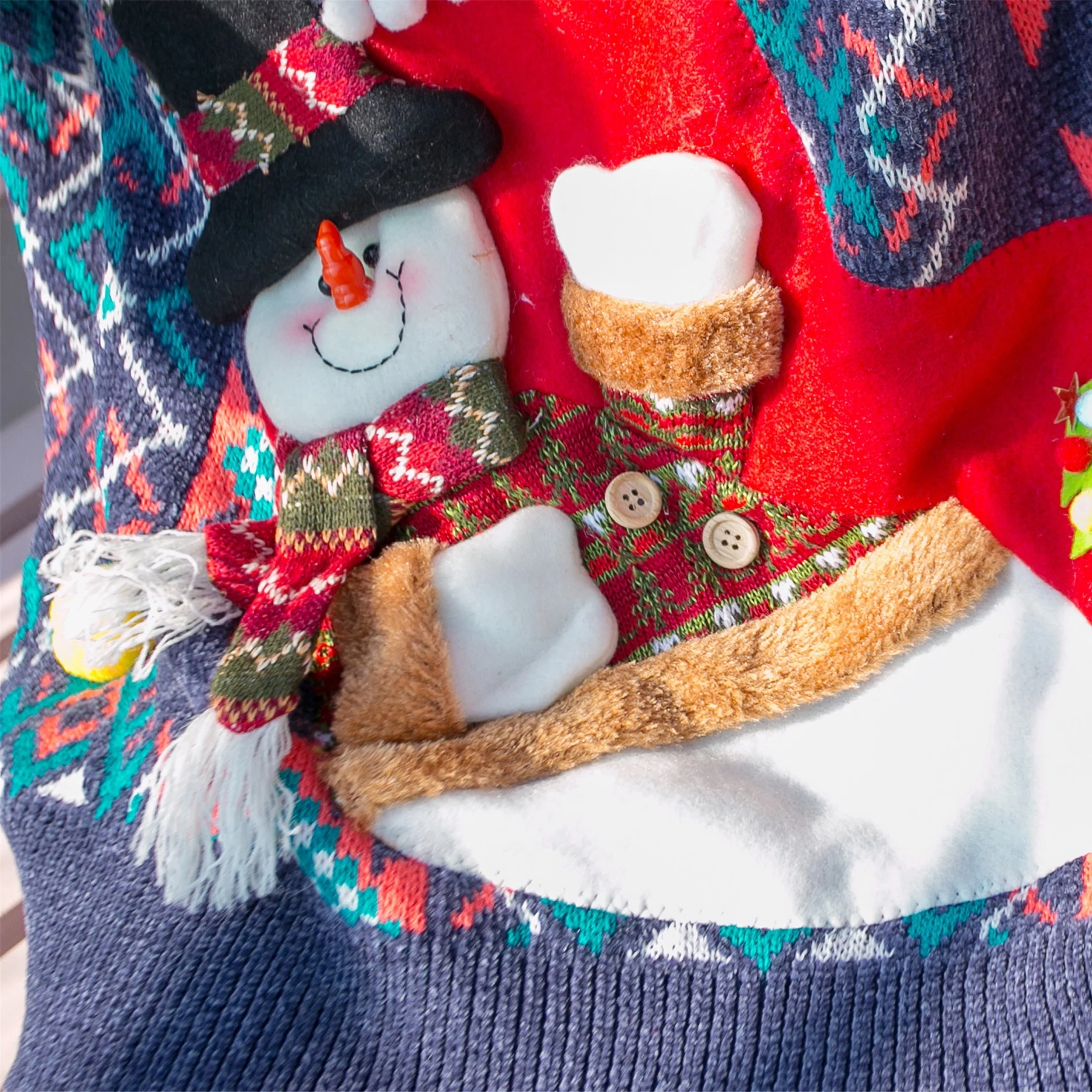 Women's Christmas Ugly Sweater Autumn and Winter New Three-dimensional Doll Plus Size Couple Year | Женская одежда