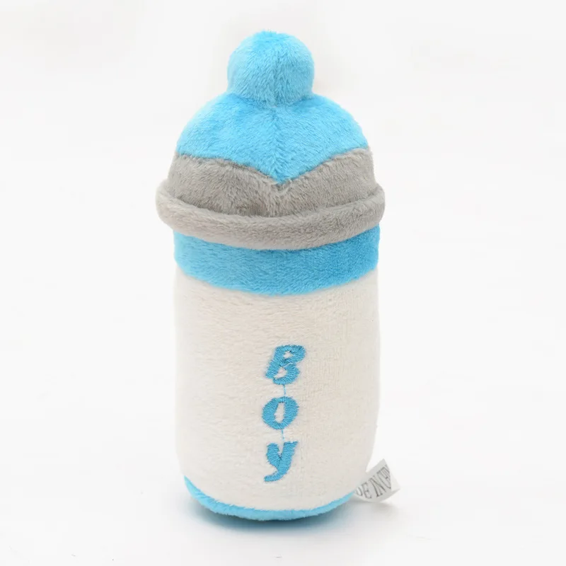 Cat Dog Sound Plush Toys Milk Bottle Puppy Pet Chew toy Squeak Teeth Cleaning For Dogs Screaming Toy | Дом и сад
