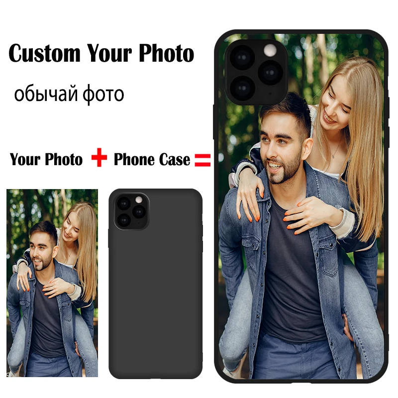 DIY Photo Custom Phone Case For iPhone XR XS 11 MAX X 7 8 Plus 6 6S Pro Black Soft TPU Cover Picture Personalized |