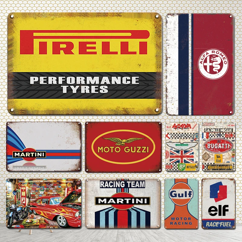 

Металлический постер гоночной команды, жестяная вывеска, винтажный гаражный Настенный декор, аксессуары, ретро масляный автомобиль, металлические пластины, знаки, украшение для клуба и дома