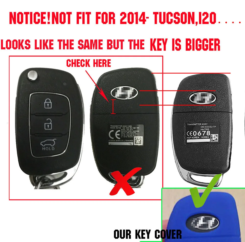 3 Кнопка Силикон Remote Флип Key Cover Fob чехол пригодный для Hyundai Avante Porter Grandeur Sonata Santafe I30