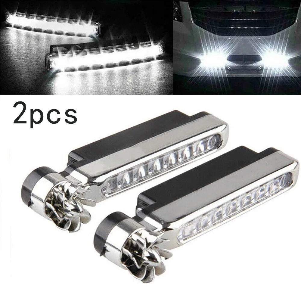 

2pcs Working Fog Lamp Wind Power 8-LED Car Daytime Running Light Fog Lamp DRL Driving Day Lights White