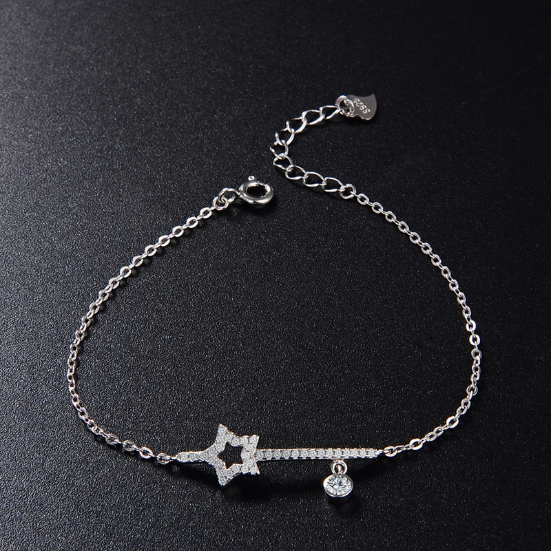 

15.5 Cm Wholesale Bracelet Silver Creative Key Bracelet Ladies Brand Bracelet Women Fashion Sterling Silver Jewelry Hand Chain