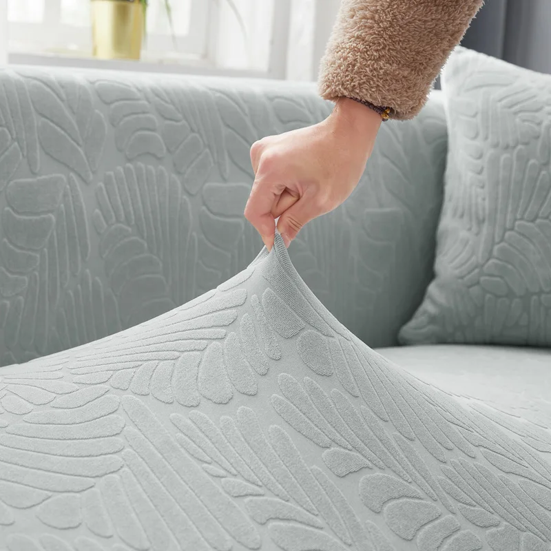 

Jacquard Sofa Covers for Living Room Elastic Slipcover Sectional Couch Cover Decorative Furniture Protector L Shape Need 2pc