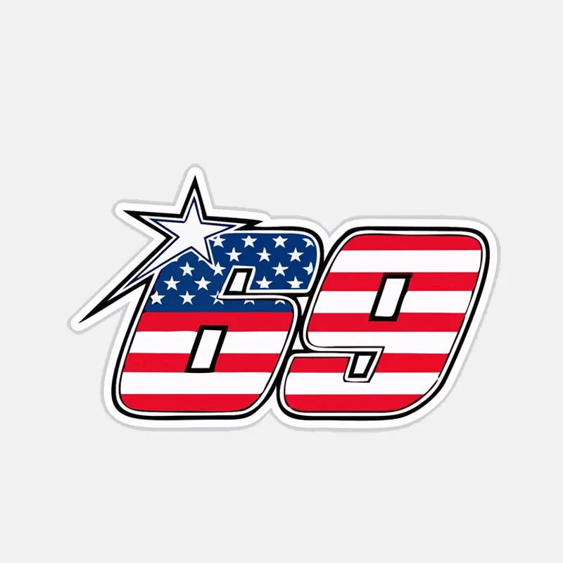 

14.5cm * 8.9cm Personalized American No. 69 Motorcycle Sticker PVC Waterproof and Sun Protection Creative Decals