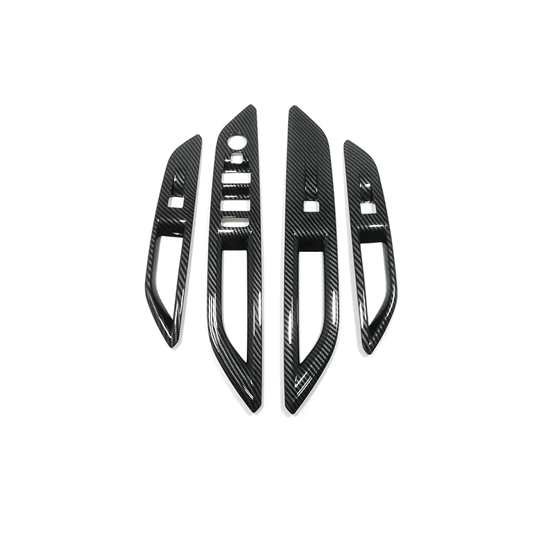 

For Peugeot 3008 GT 2017-2021 Car Accessories ABS Carbon fibre Car Window Lift Switch Button Cover Trim Door Armrest Panel Frame