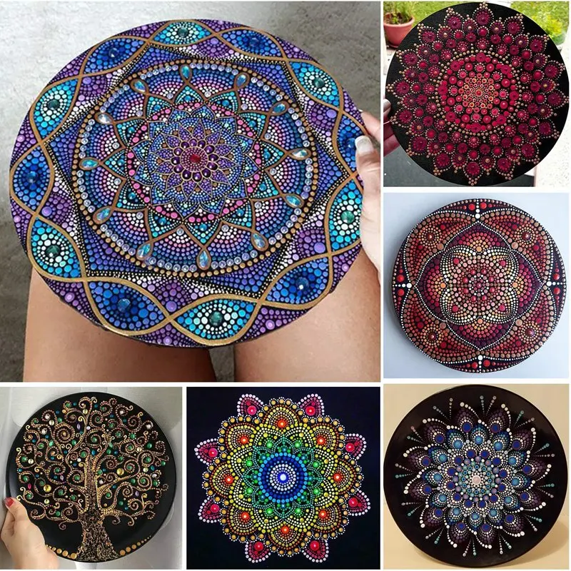 

27Pcs/Set Mandala Dotting Templates Tools Set Mini Easel Paint Tray for Painting Rocks Coloring Drawing and Drafting
