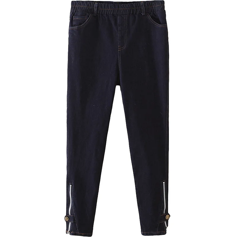 Женские весенние джинсы женские брюки карандаш джинсовые с застежкой молнией и