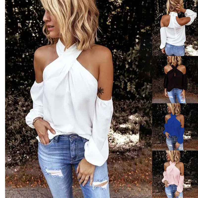 

Off Shoulder White Blouse Shirt Women Bodycon Blouse Elegant Summer Sexy Shirt 2022 Female Blusas Tops & Tees