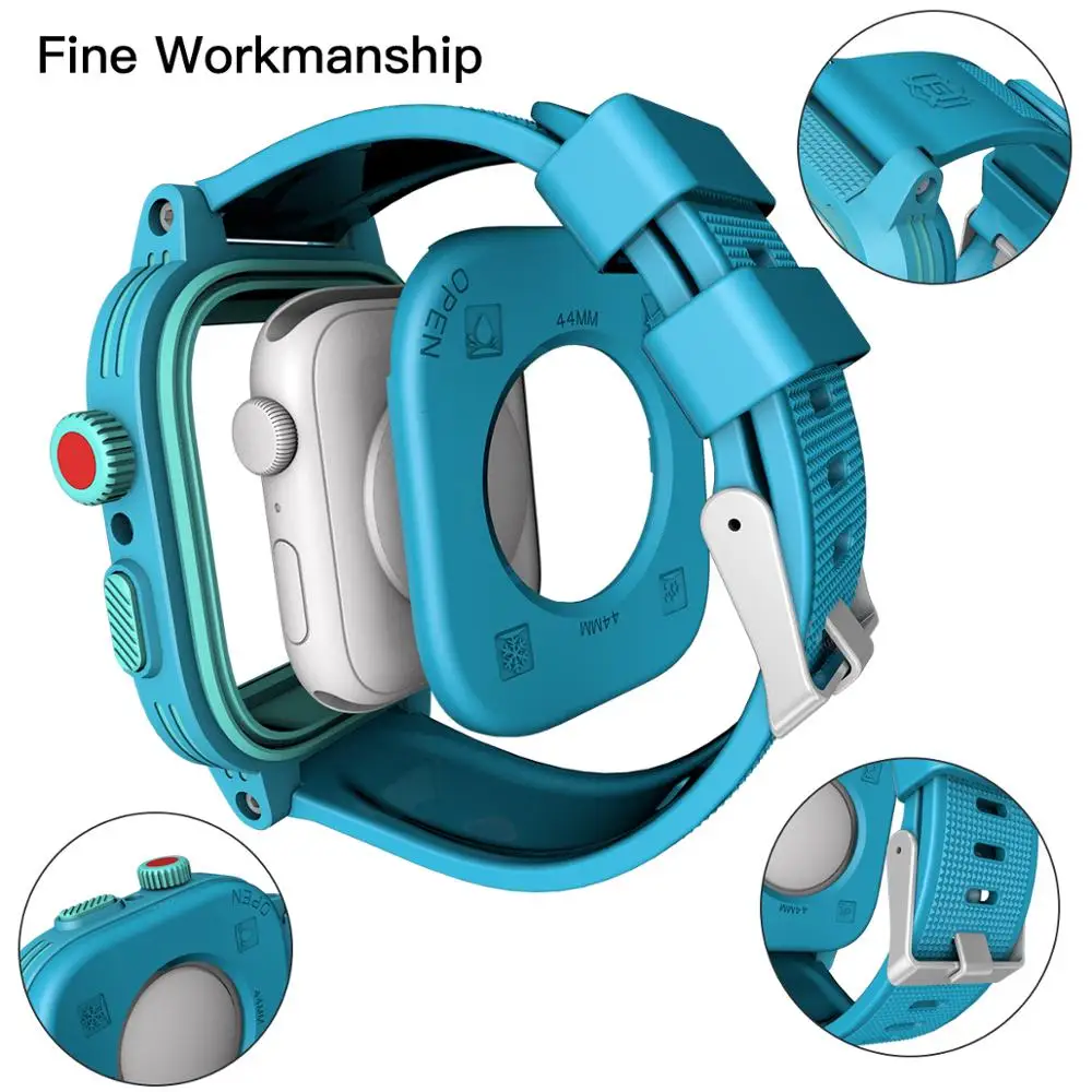 Силиконовый водонепроницаемый чехол Shellbox для часов Apple Watch Band 44 мм 42 дышащий