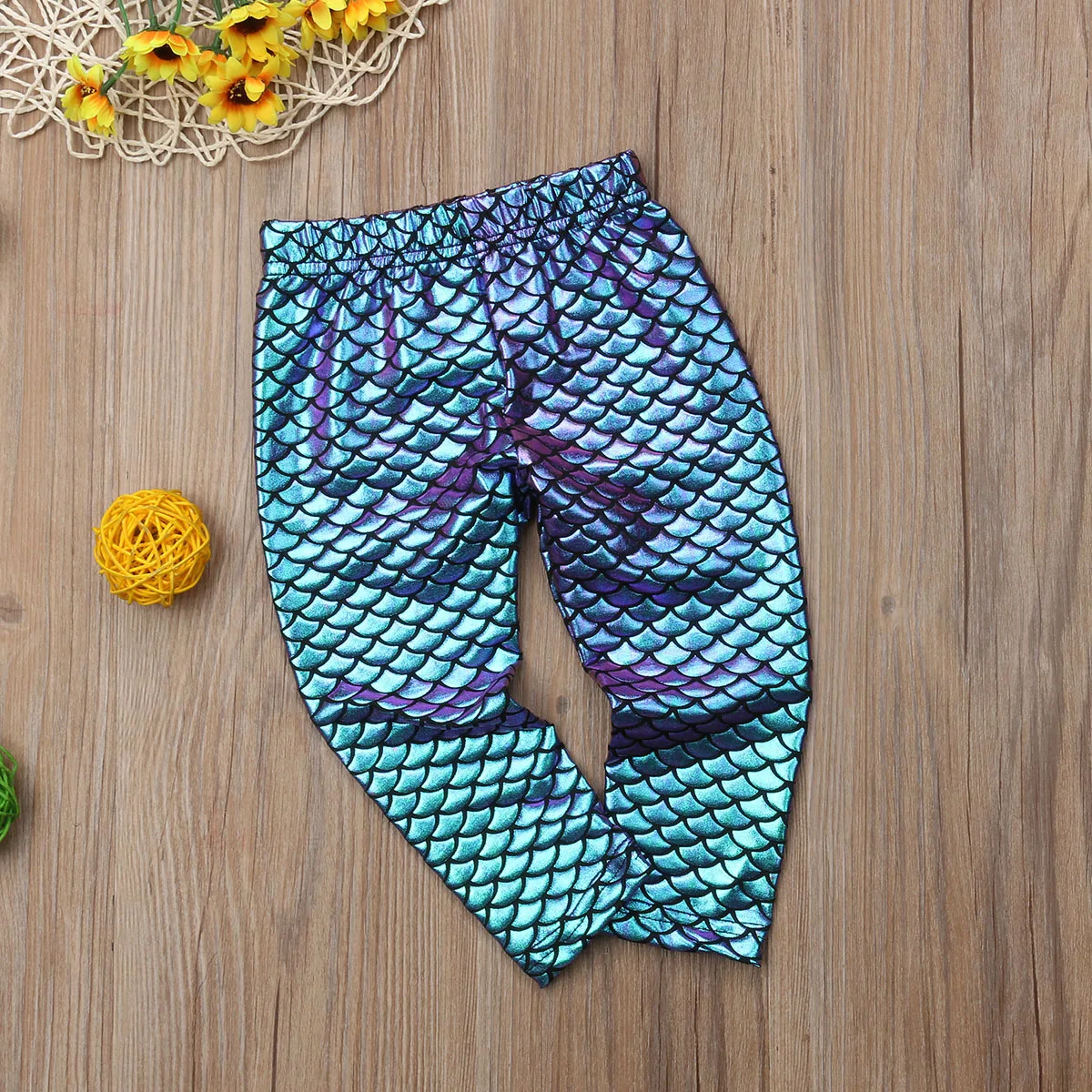 0-5T Kids Baby Girl Pencil Trousers Skinny Mermaid Shiny Fish Scale Slim Stretchy Leggings Toddler Girls Long Pants | Мать и ребенок