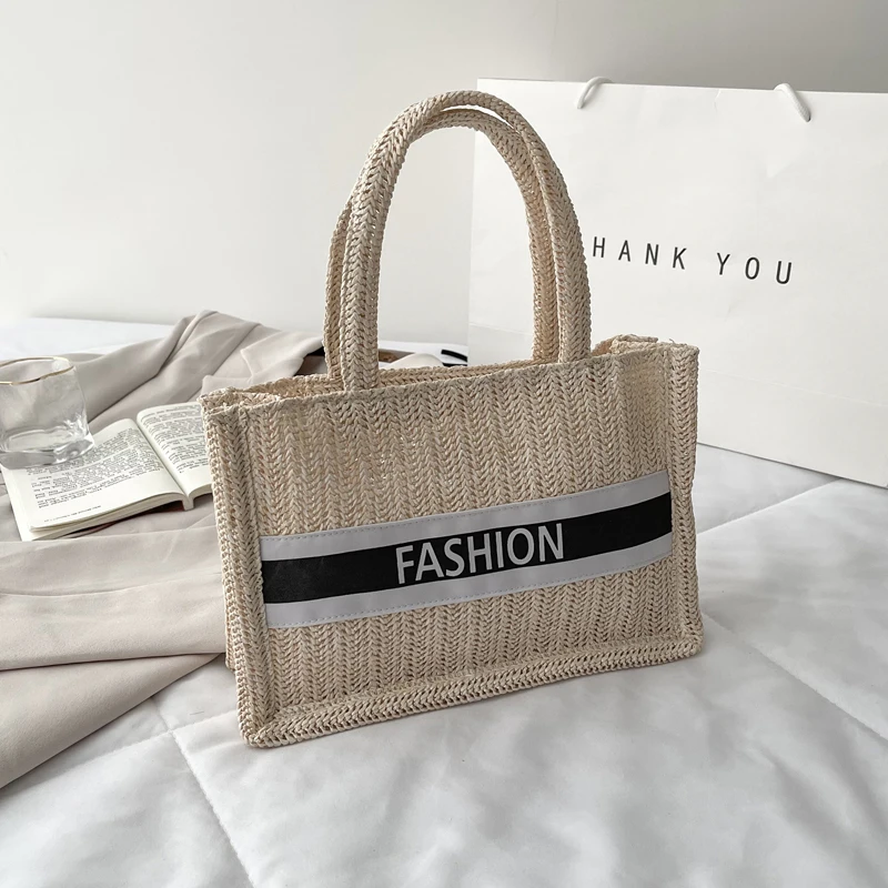 

Weave Straw Handmade Shoulder Bags for Women Fashion Letter Female Crossbody Bag Beach Travel Fashion Totes Luxury Brand Handbag