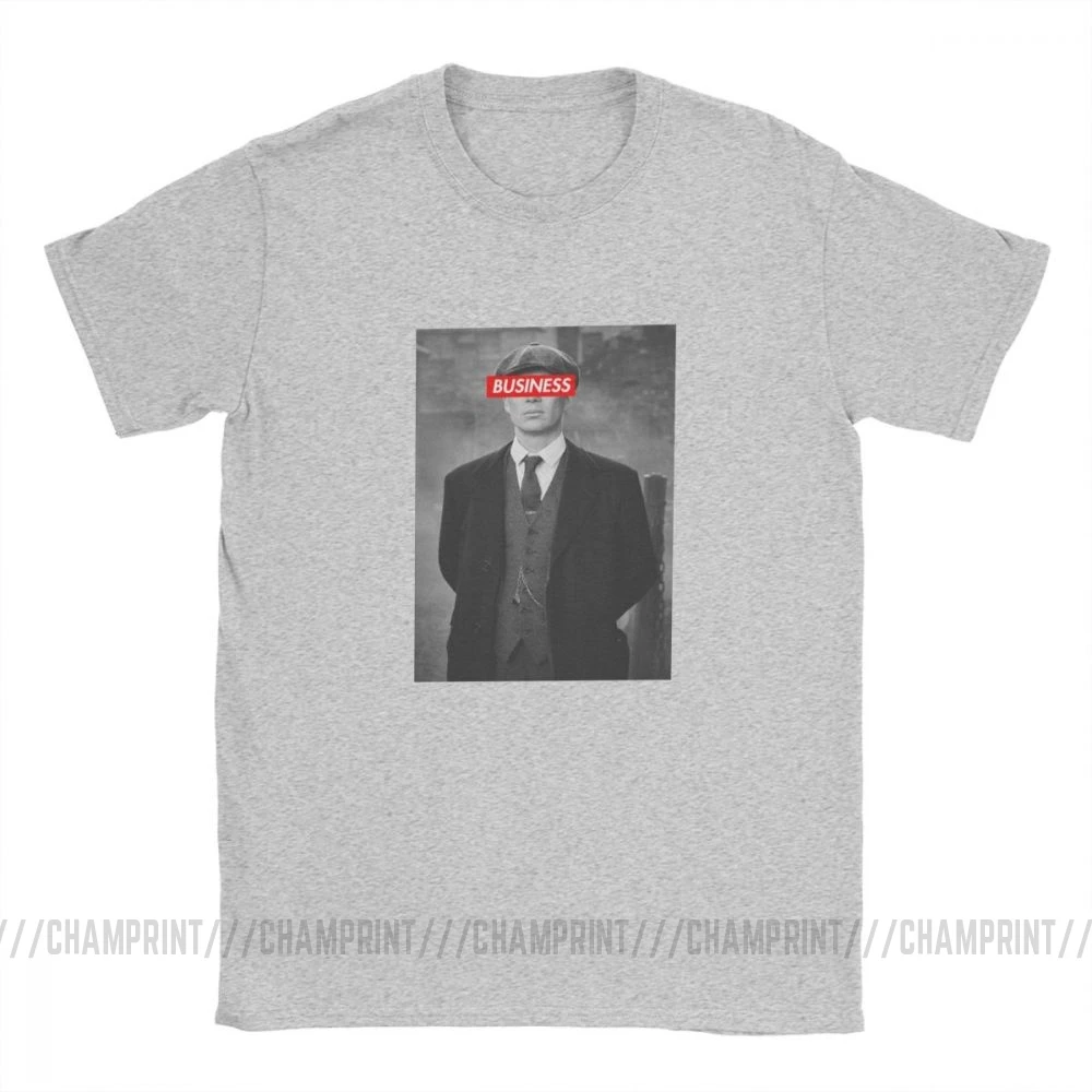 Peaky Blinders Мужская футболка Tommee Shelby винтажные хлопковые футболки с коротким рукавом и принтом Футболки с круглым вырезом Топы с принтом размера плюс - Цвет: Серый